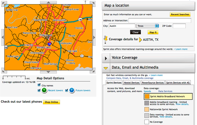 Illustration for article titled Austin 3G Test: AT&T, Sprint and Verizon